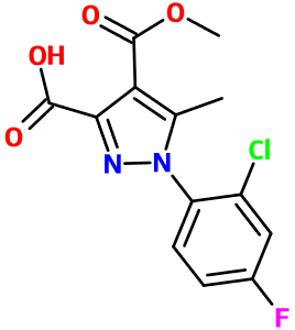 (image for) MC085135 1-(2-Chloro-4-fluorophenyl)-4-(methoxycarbonyl)-5-methyl-1H-pyrazole-3-carboxylic acid